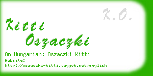 kitti oszaczki business card